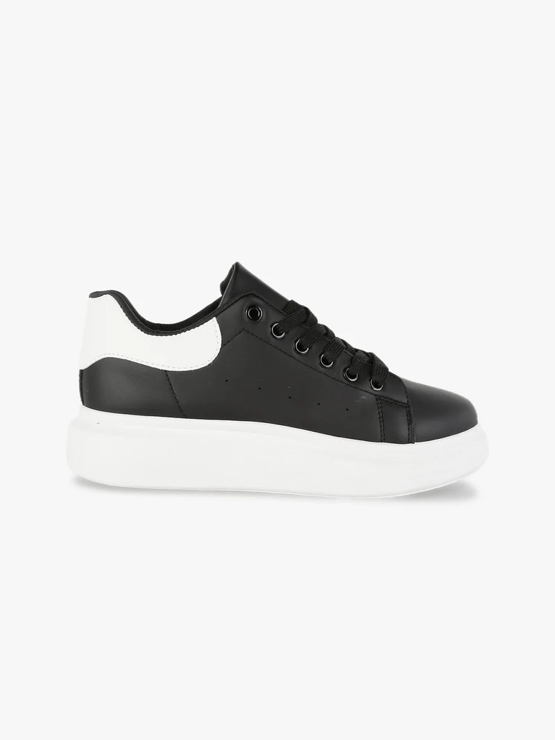 Sneakers donna con platform - nero