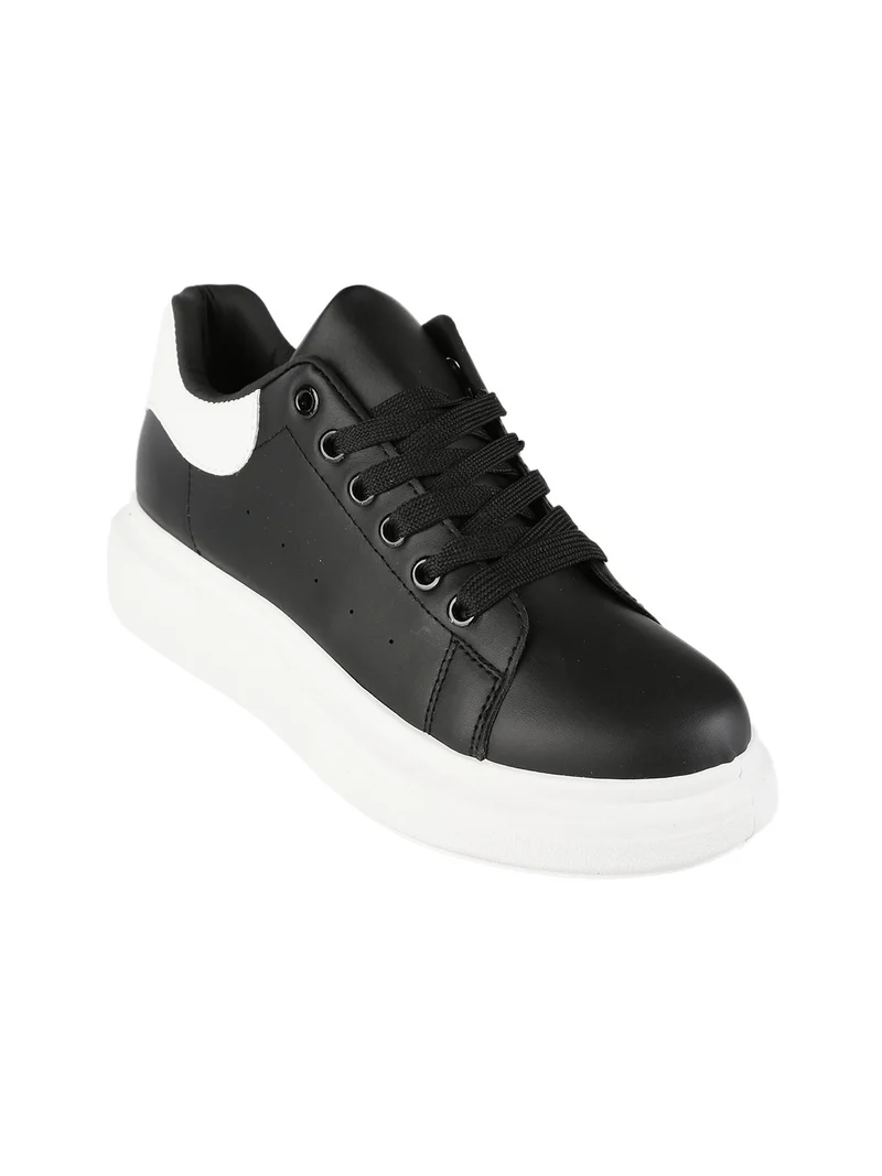 Sneakers donna con platform - nero