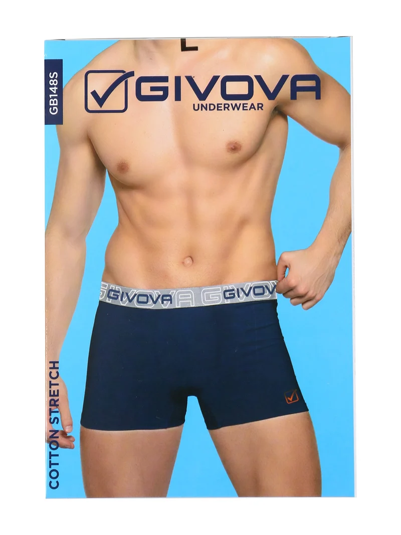 Boxer da uomo in cotone bielastico - blu