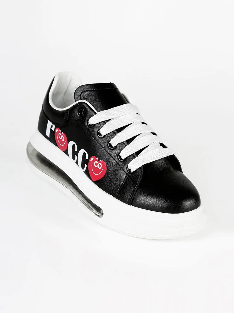 Sneakers donna con stampa - nero