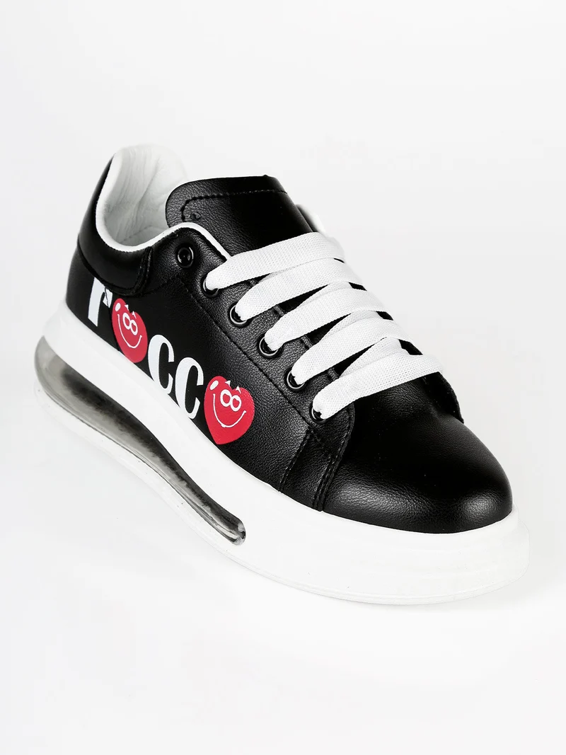 Sneakers donna con stampa - nero