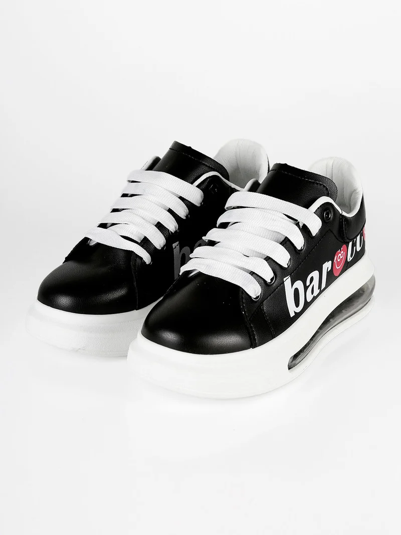 Sneakers donna con stampa - nero