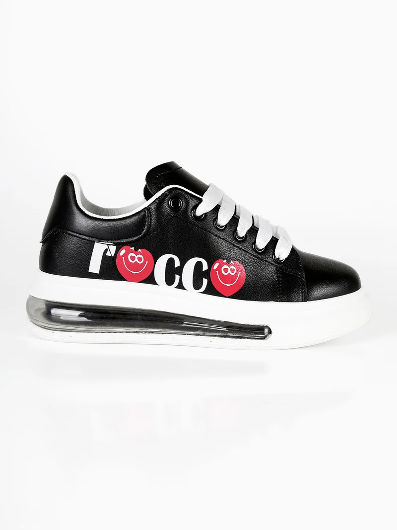 Sneakers donna con stampa - nero
