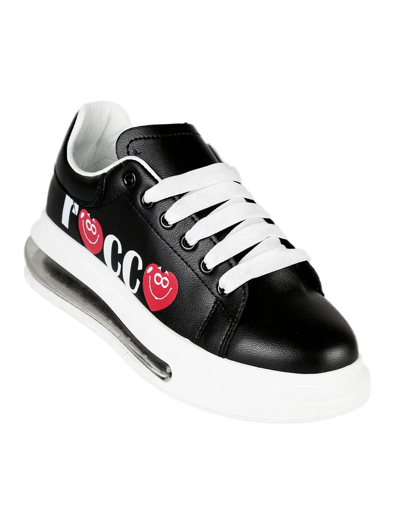 Sneakers donna con stampa - nero