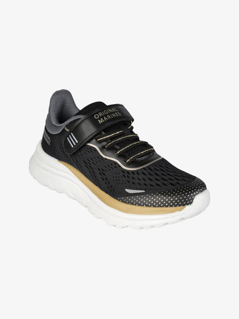 Sneakers sportive da bambina con cinturino a strappo - nero