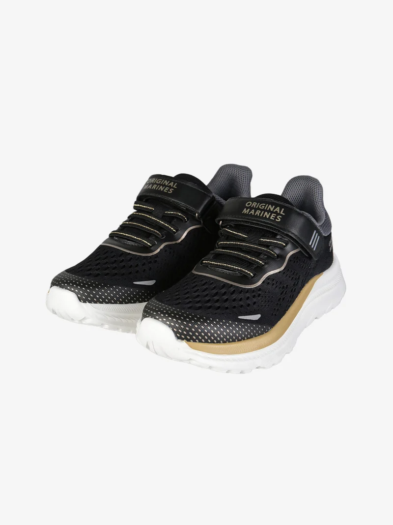 Sneakers sportive da bambina con cinturino a strappo - nero