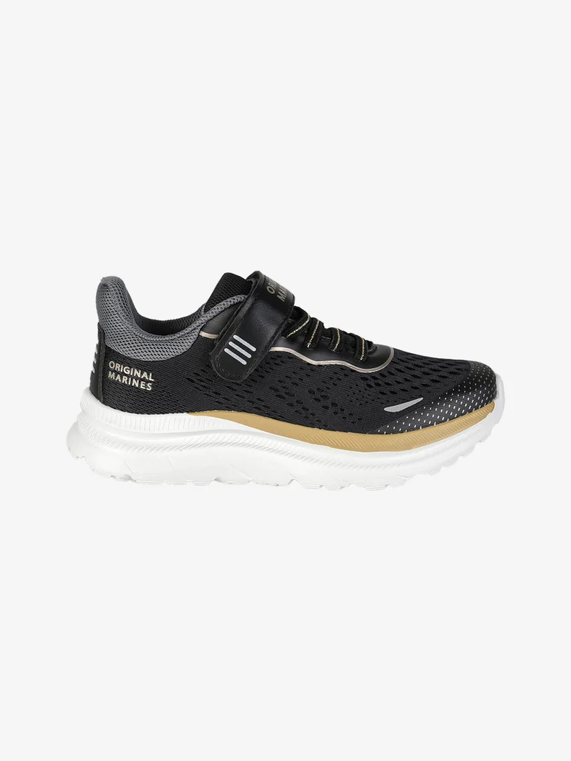 Sneakers sportive da bambina con cinturino a strappo - nero