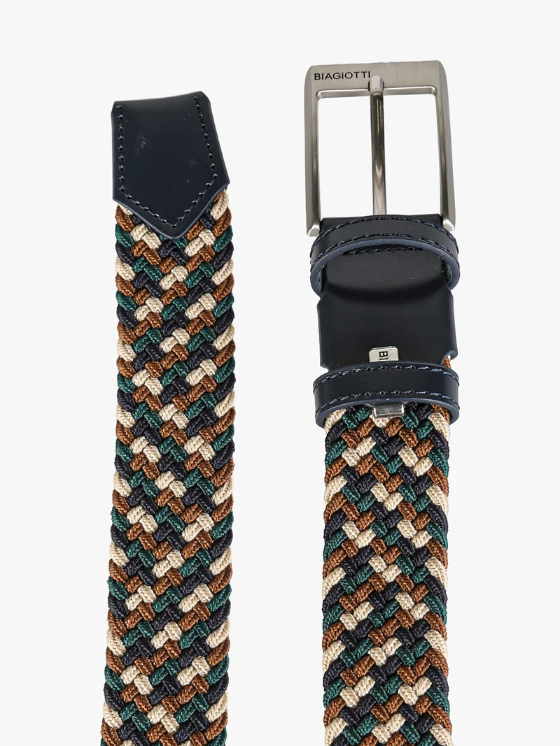 Cintura da uomo elasticizzata in corda - verde