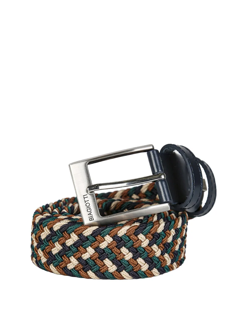 Cintura da uomo elasticizzata in corda - verde