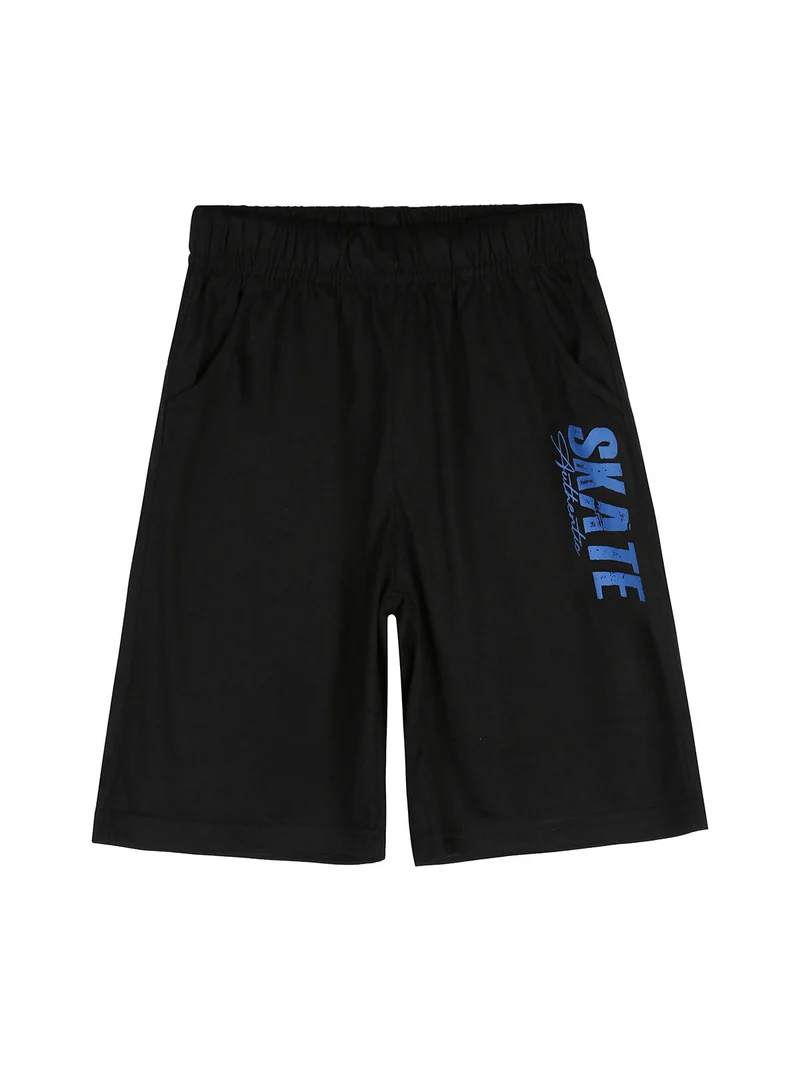 Completo corto da bambino con t-shirt skate e bermuda - blu