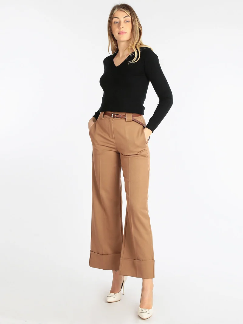 Pullover da donna scollo a V - nero
