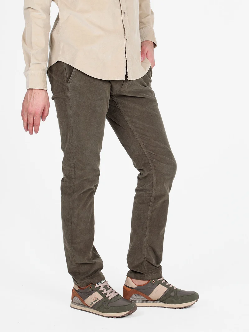 Pantaloni da uomo in velluto slim fit - militare