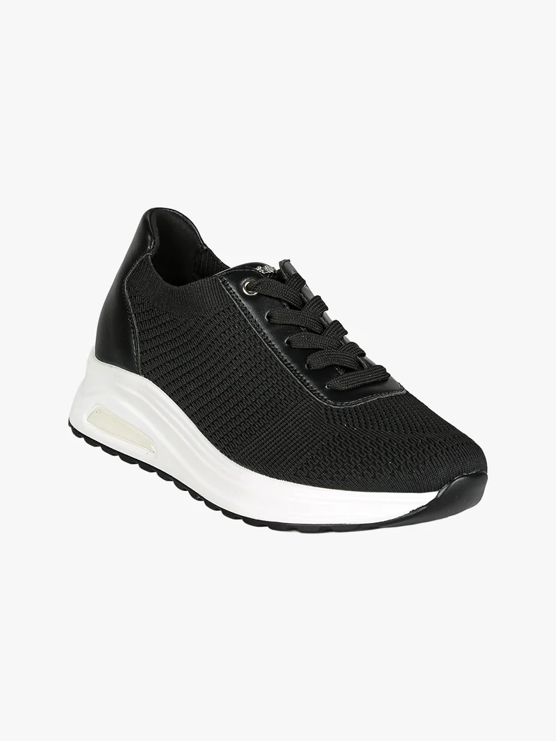 Sneakers sportive da donna in maglia con air - nero