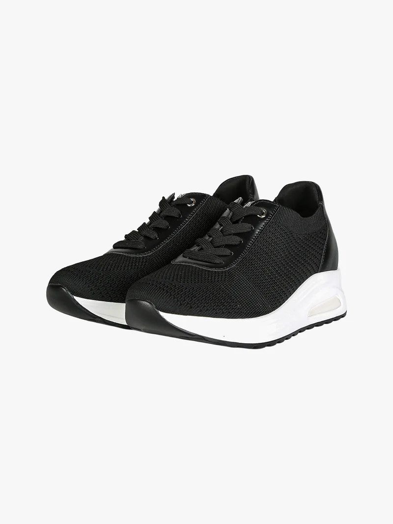 Sneakers sportive da donna in maglia con air - nero