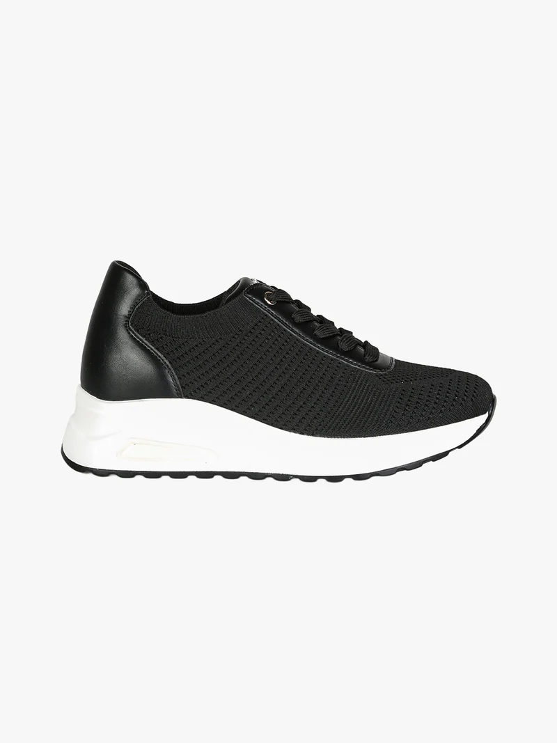 Sneakers sportive da donna in maglia con air - nero