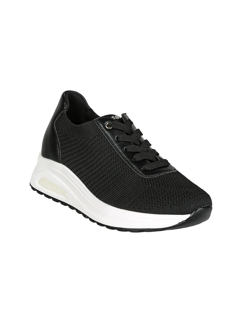 Sneakers sportive da donna in maglia con air - nero