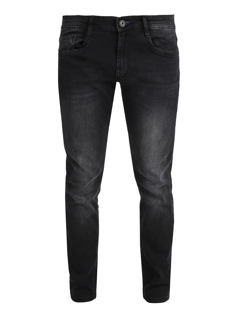 Jeans da uomo slim fit a vita bassa- nero