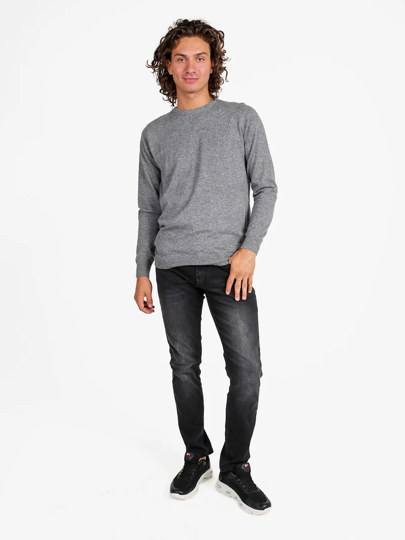 Jeans da uomo slim fit a vita bassa- nero