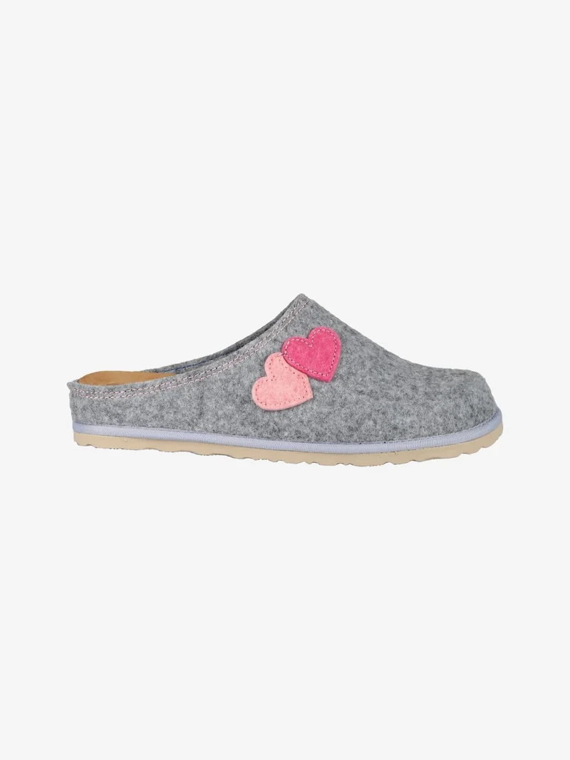 Pantofole donna cuori in feltro - grigio