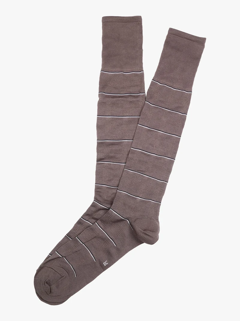 Calze lunghe da uomo in cotone mercerizzato - beige