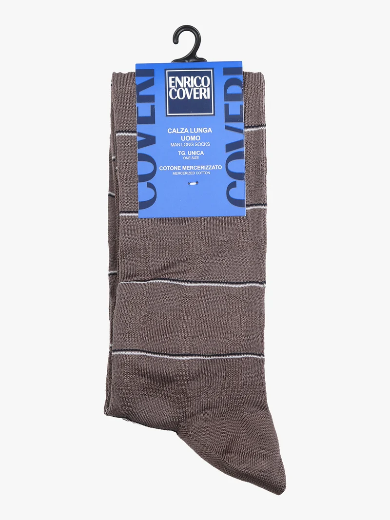 Calze lunghe da uomo in cotone mercerizzato - beige