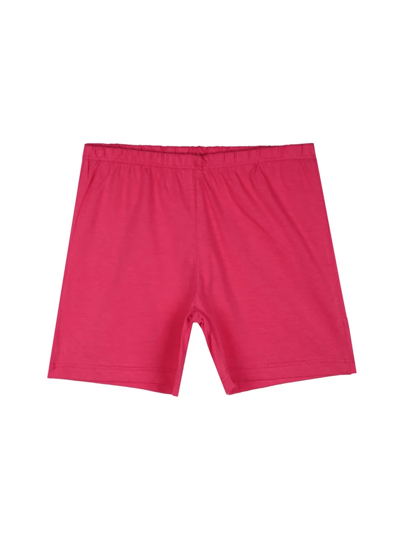 Completo corto da bambina in cotone - rosa