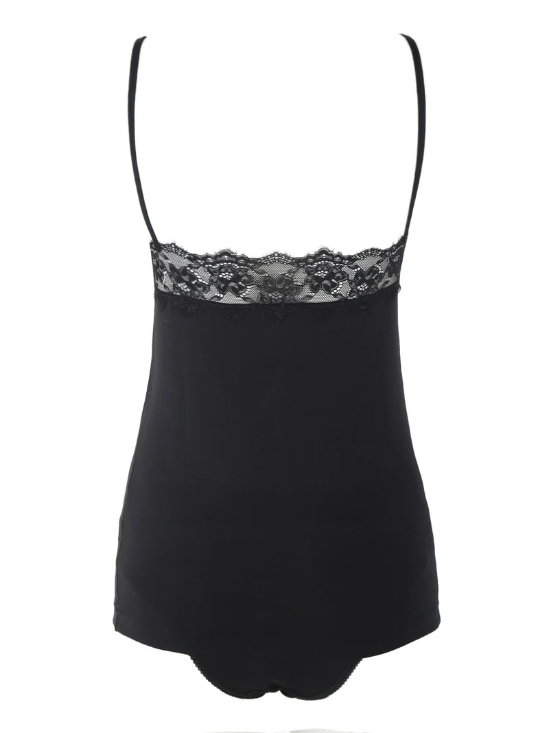Completo intimo con top e slip in pizzo - nero