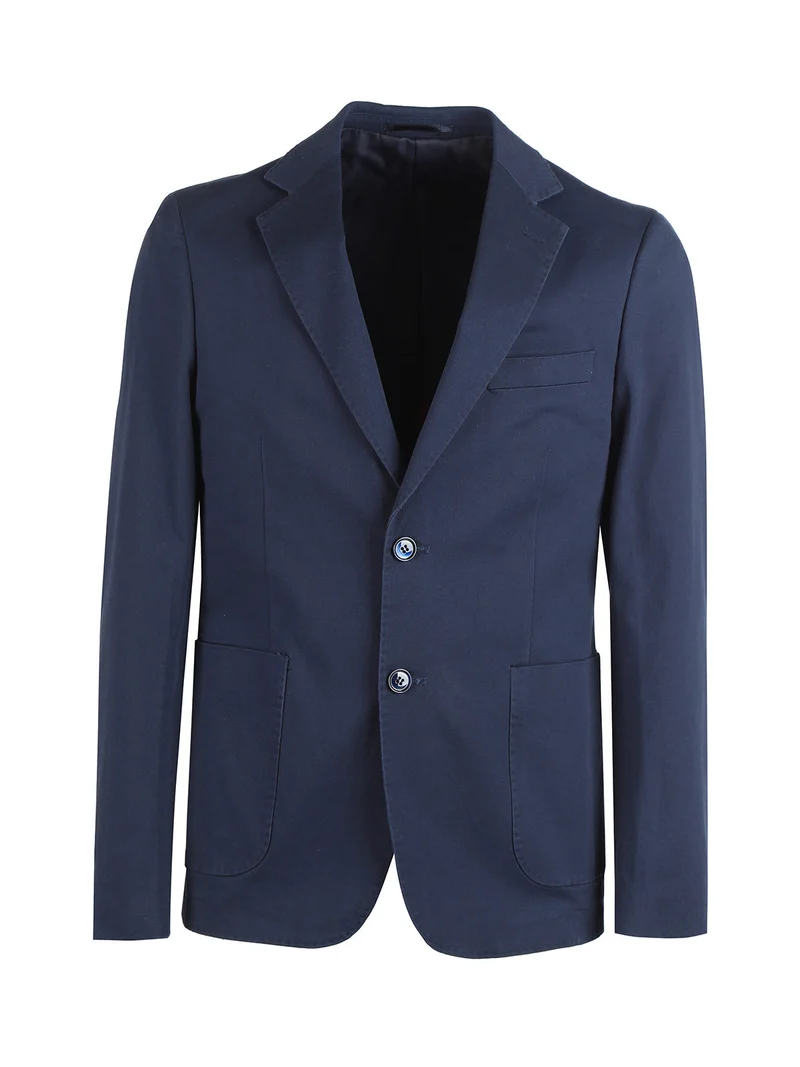 Blazer uomo in cotone tinta unita - blu