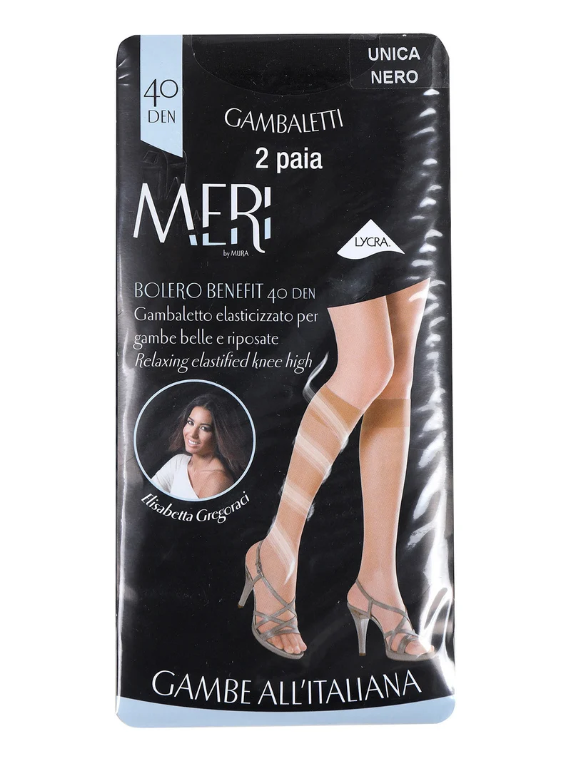 Confezione 2 paia di gambaletti 40 denari - nero
