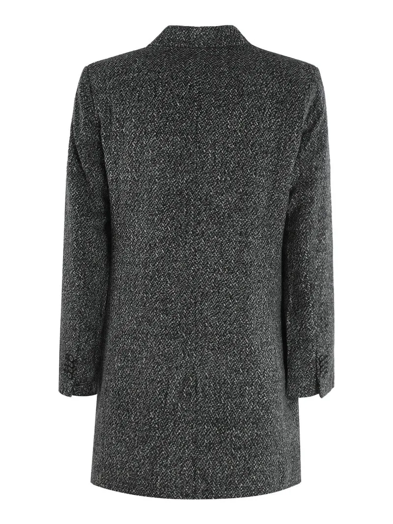 Cappotto classico da uomo effetto lana - grigio scuro