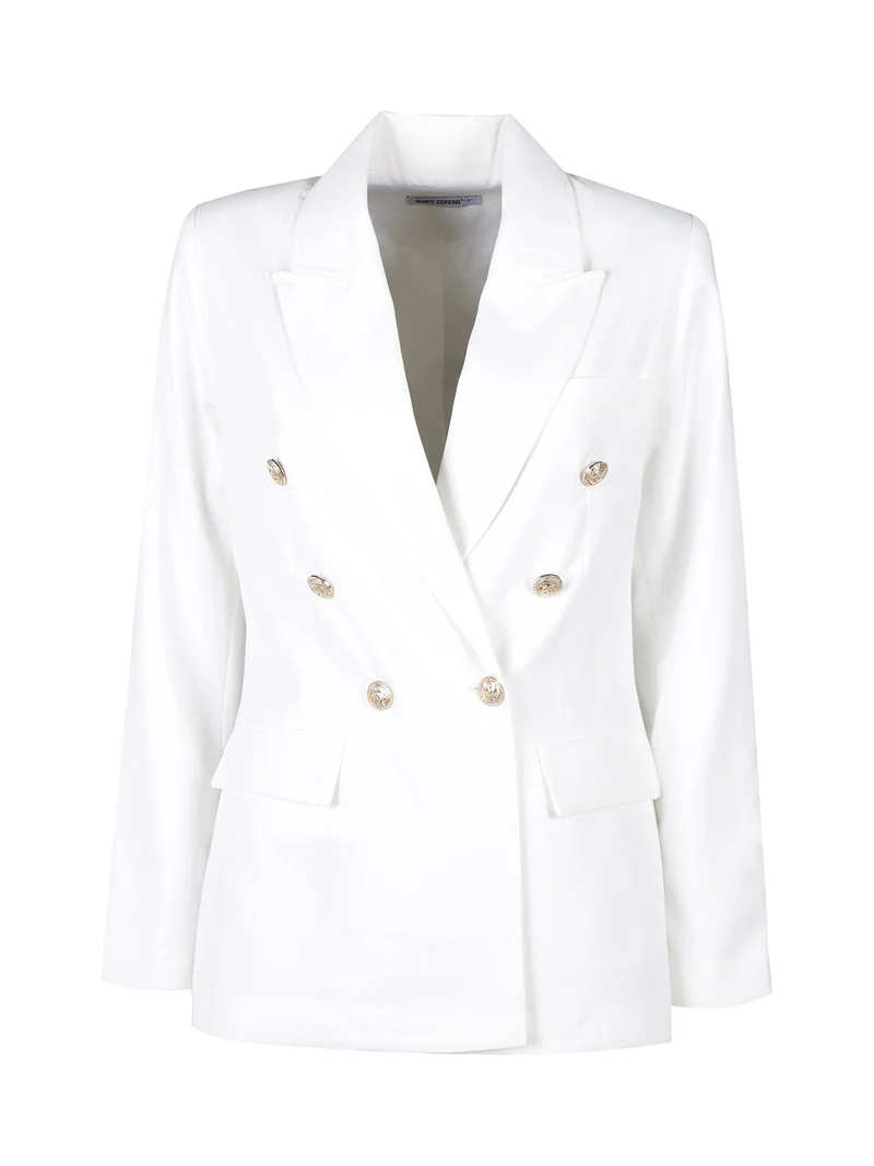 Giacca donna con chiusura a doppiopetto - bianco