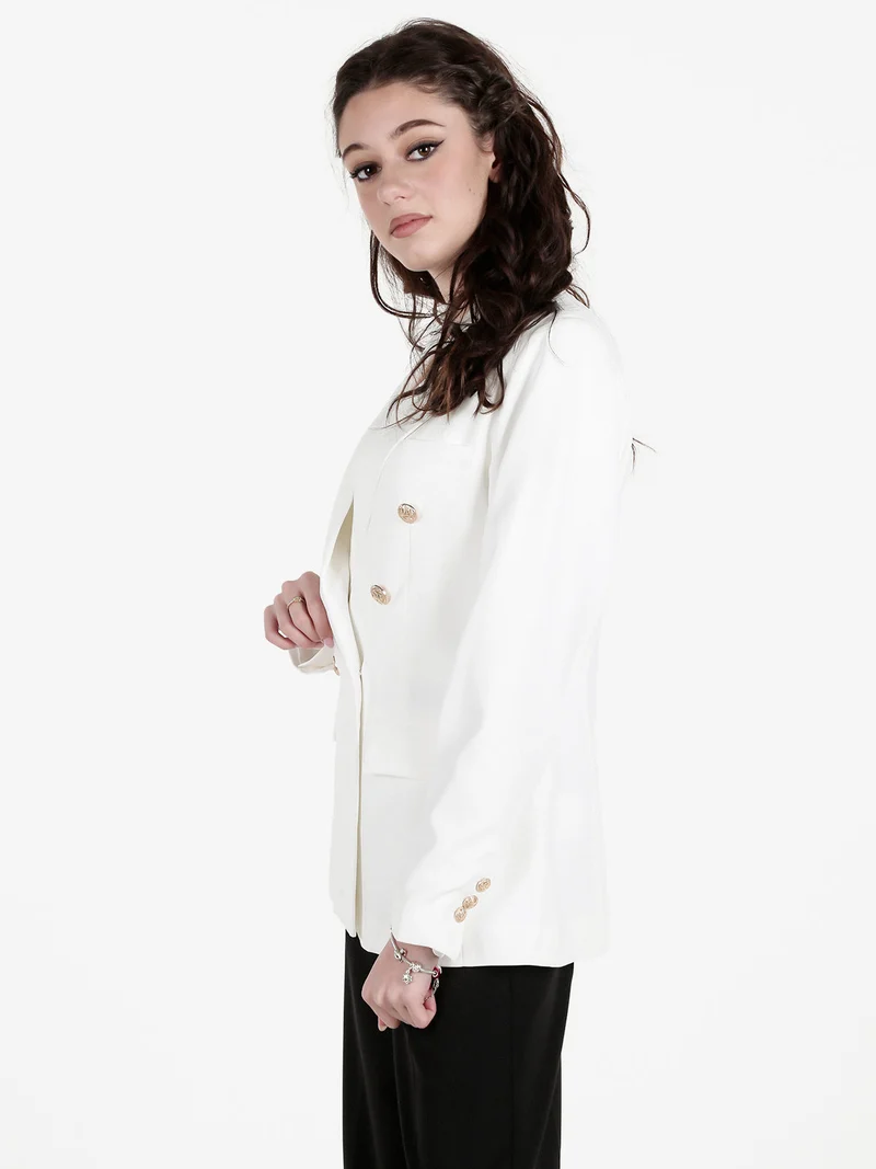Giacca donna con chiusura a doppiopetto - bianco