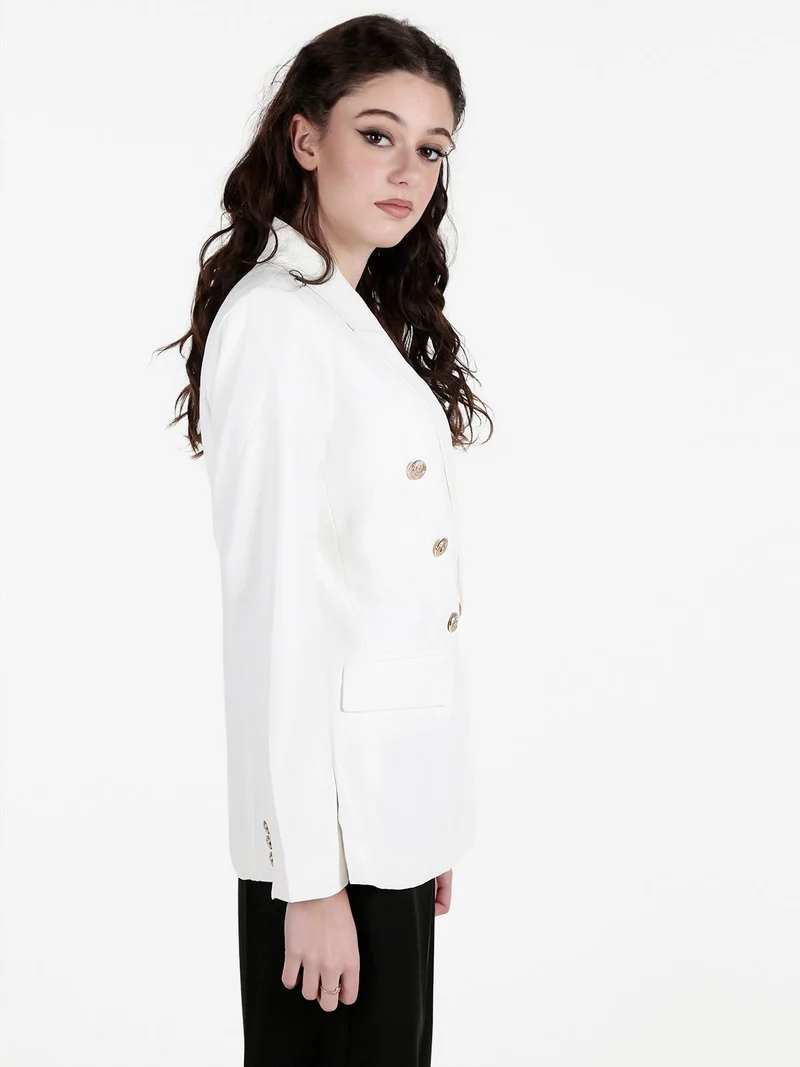Giacca donna con chiusura a doppiopetto - bianco