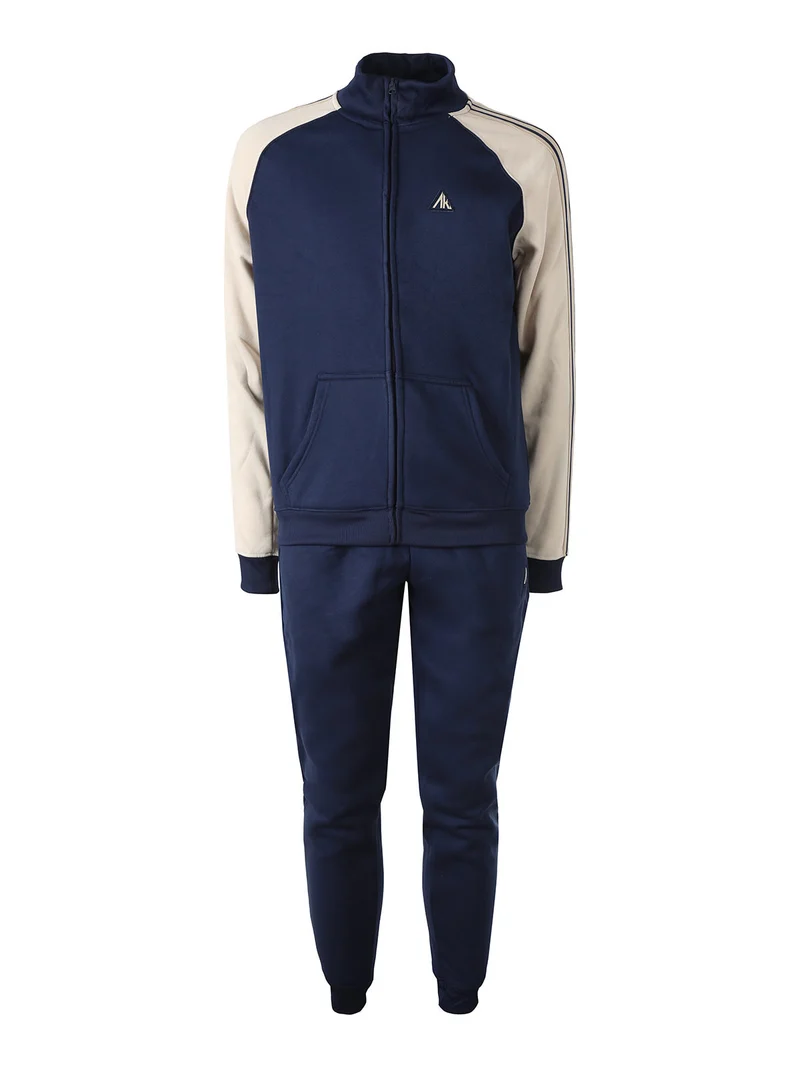 Completo tuta da uomo full zip con interno felpato - blu scuro