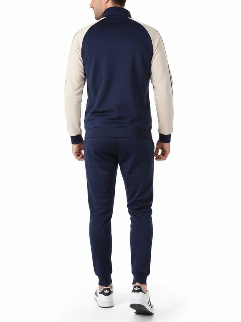 Completo tuta da uomo full zip con interno felpato - blu scuro
