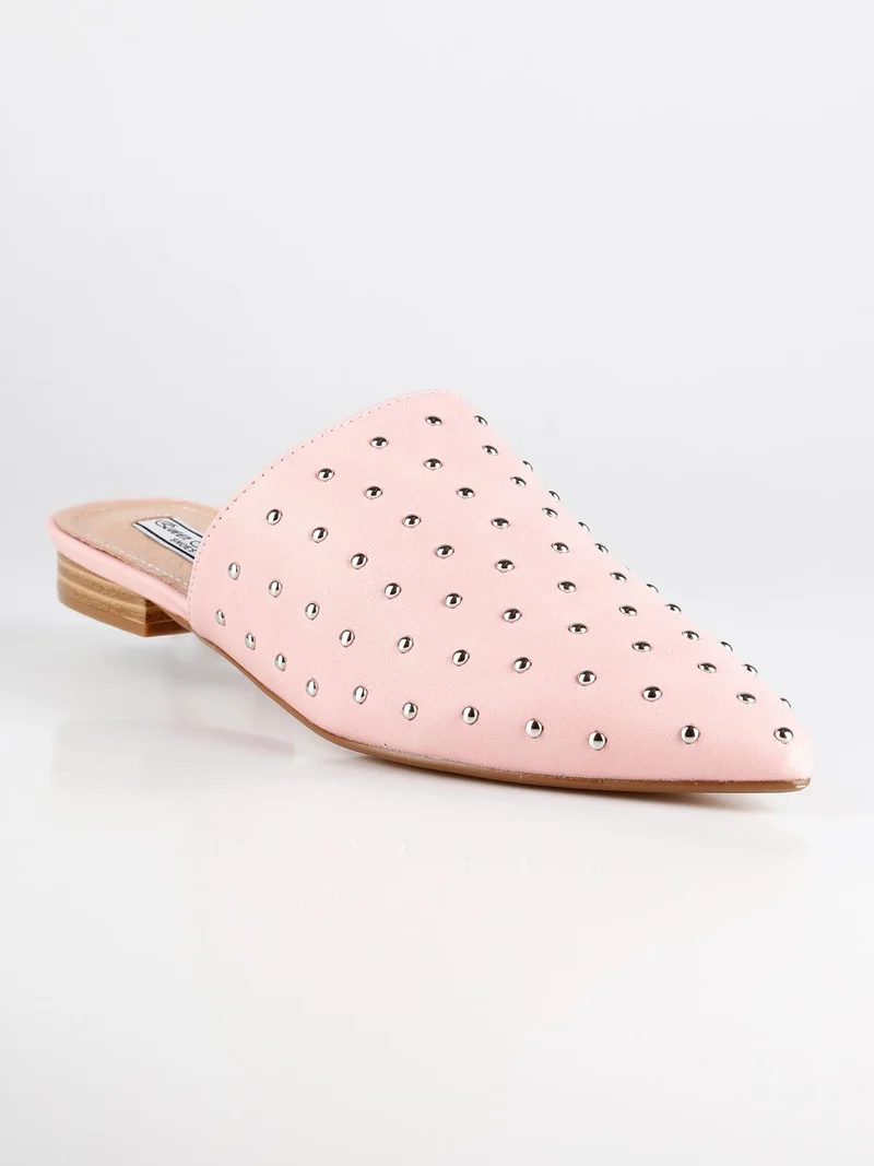 Sabot rosa in ecopelle con borchie - rosa