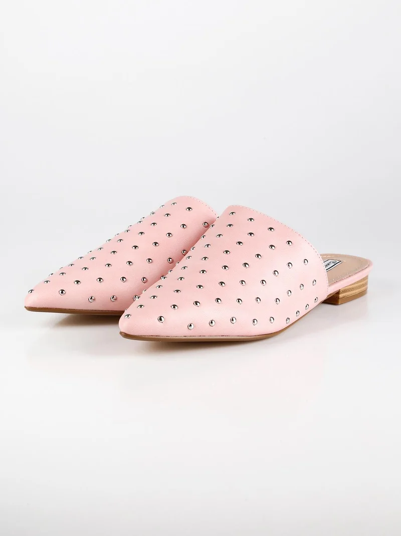 Sabot rosa in ecopelle con borchie - rosa