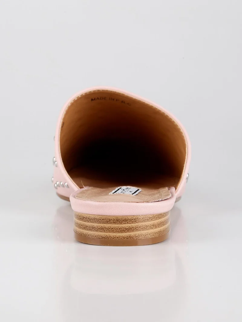 Sabot rosa in ecopelle con borchie - rosa