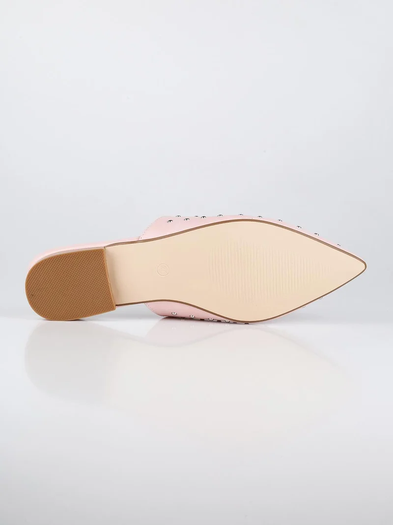 Sabot rosa in ecopelle con borchie - rosa