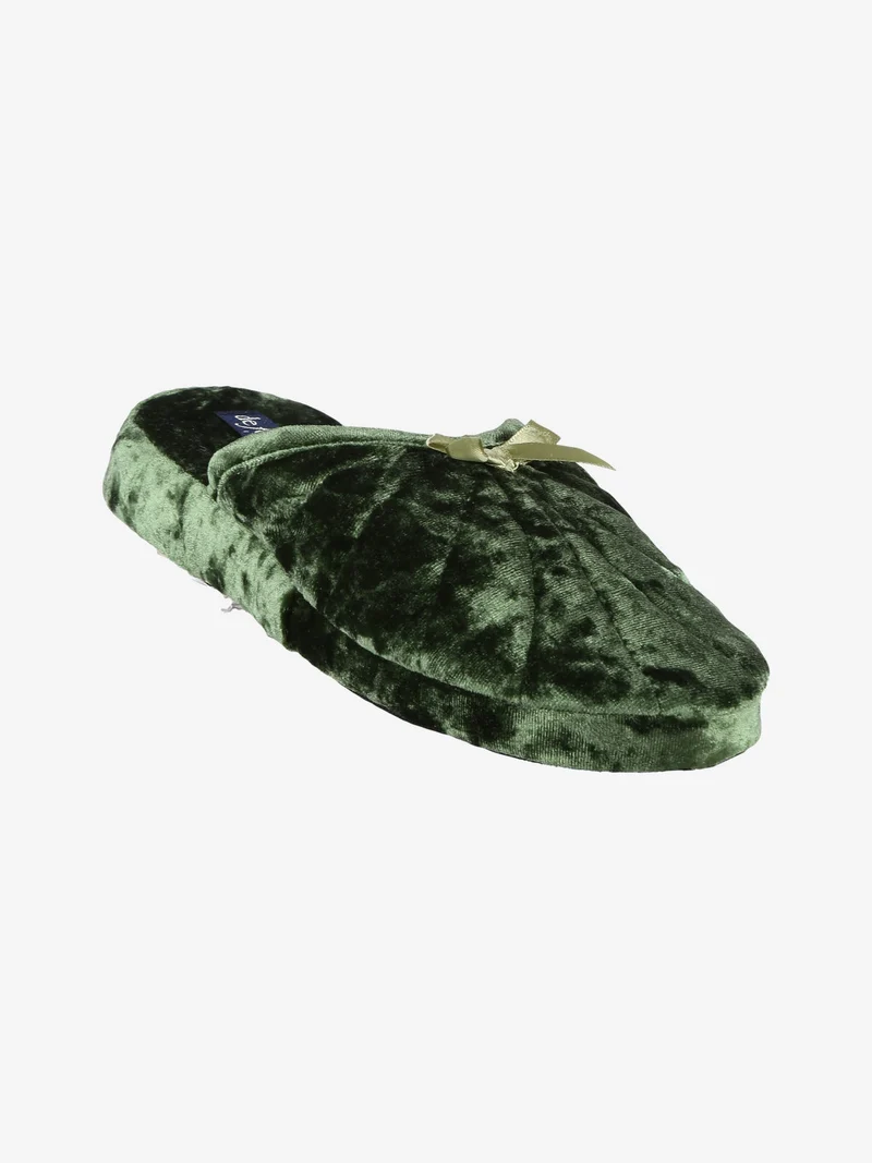 Pantofole donna effetto velluto - verde