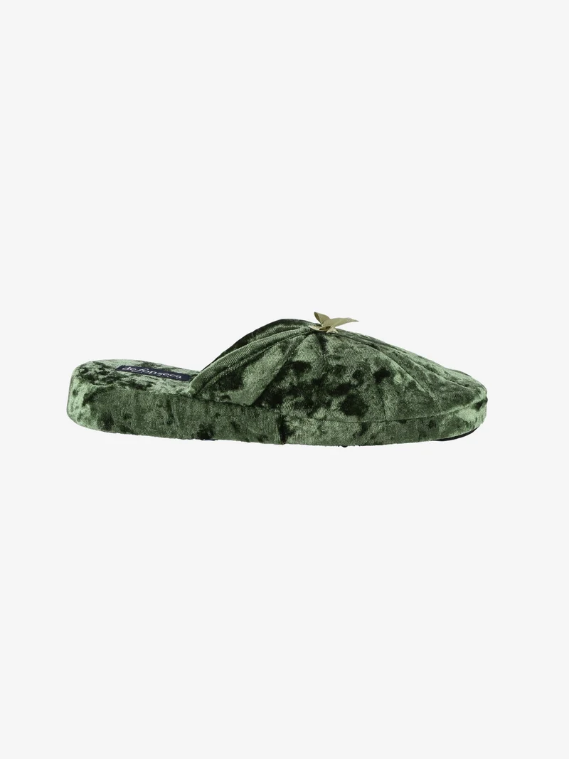 Pantofole donna effetto velluto - verde