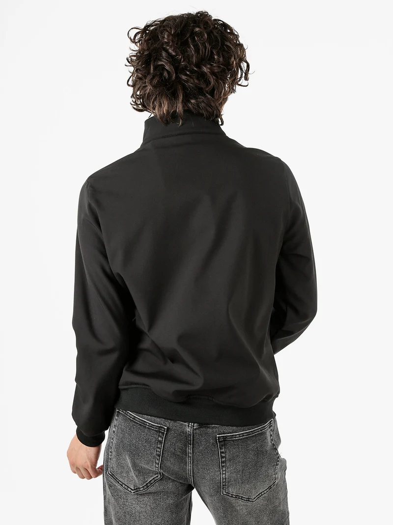 Giacca da uomo con zip e interno in pile - nero