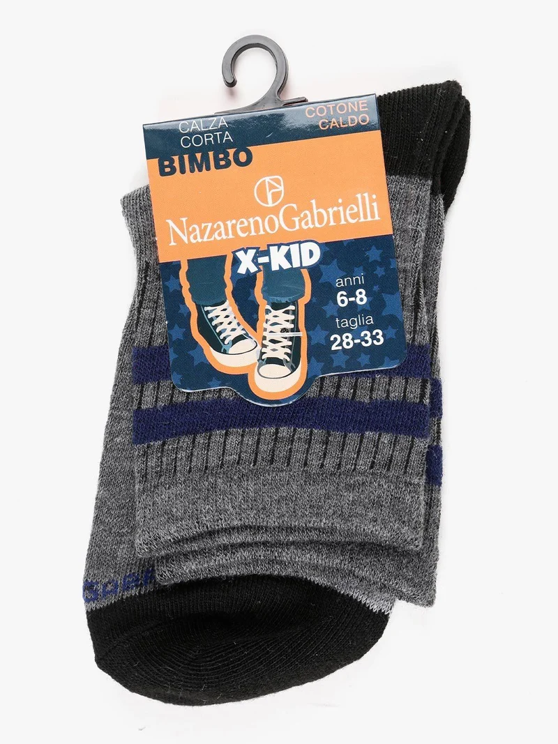 Calze corte a righe - grigio
