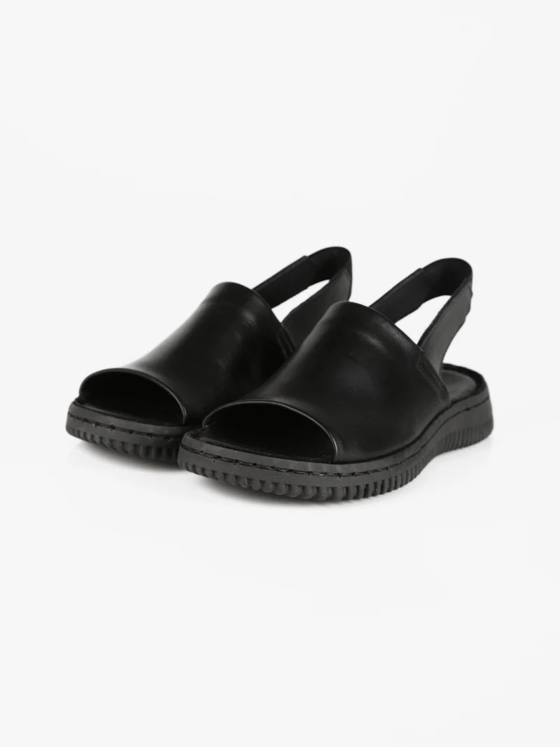 Sandali in pelle spuntati donna - nero