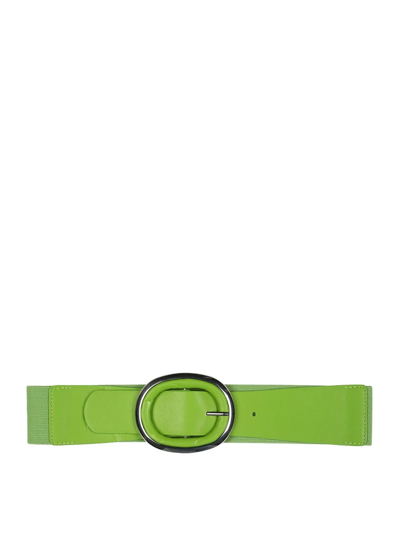 Cintura elastica da donna con fibbia ovale - verde
