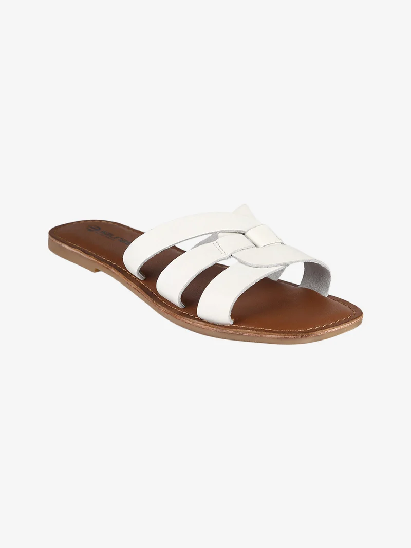 Ciabatte da donna in pelle - bianco