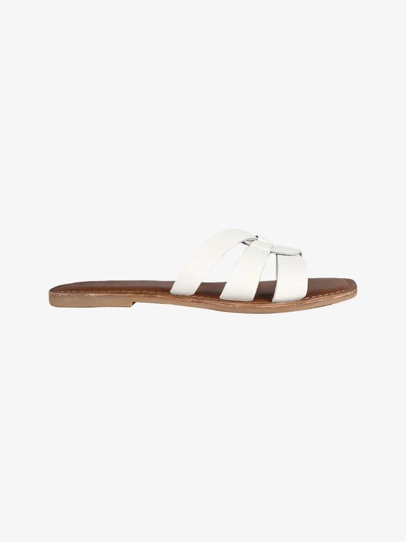Ciabatte da donna in pelle - bianco