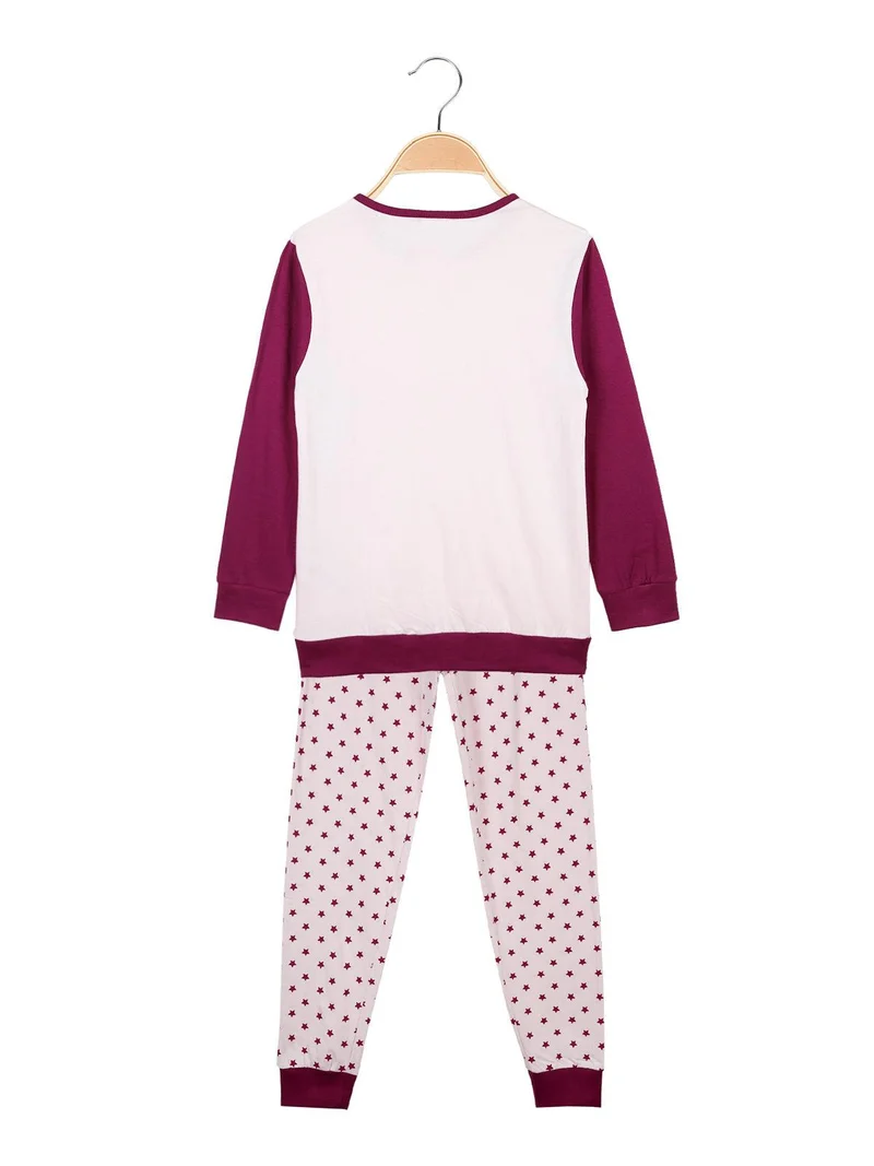 Pigiama lungo 2 pezzi con stelle - rosa