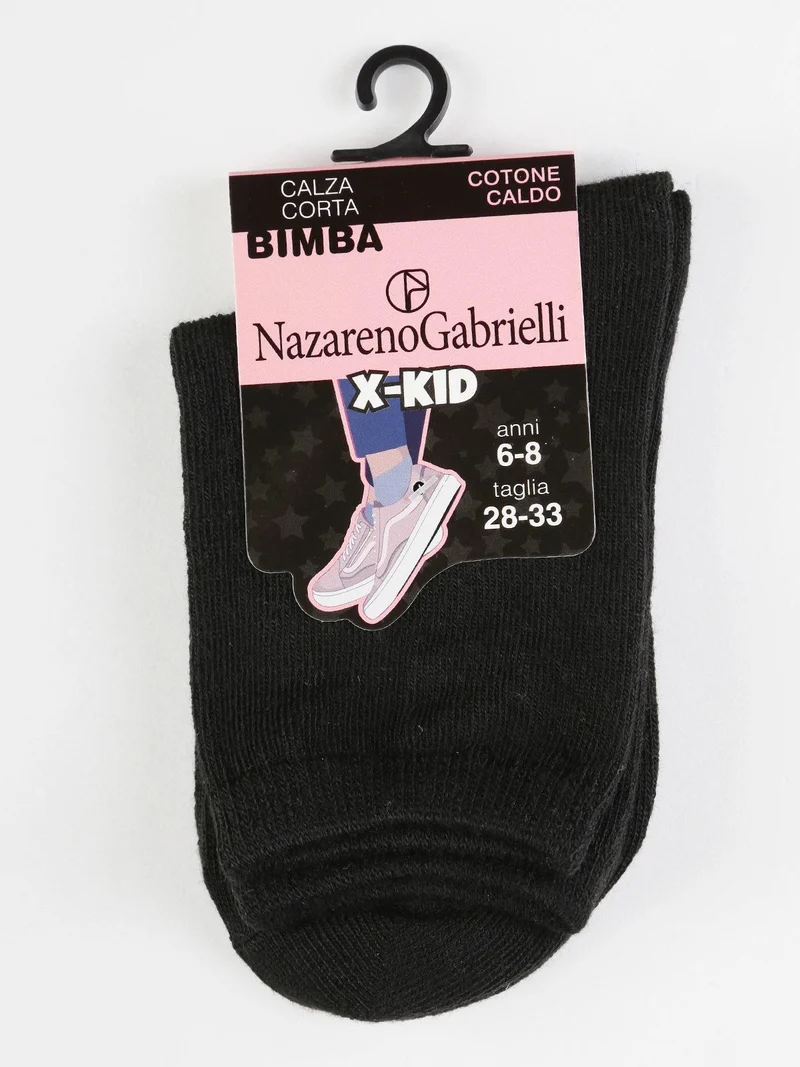 Calze corte in caldo cotone - nero
