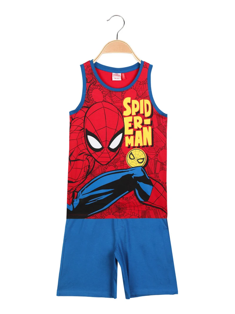 Completo corto da bambino canotta + bermuda - rosso